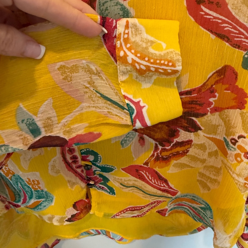 💋 Pilcro Floral Yellow Blouse 192 - Picture 5 of 9